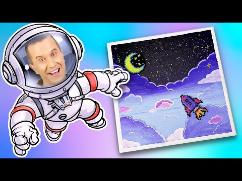 DIY Mosaic Astronaut & Space Painting 🌌 | Fun & Easy Cosmic Crafts by Slick Slime Sam's Maker World