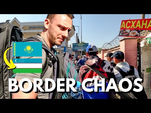 Pure Chaos! 🇰🇿🇺🇿 Crossing the border from Kazakhstan to Uzbekistan & BEWARE of Scams!