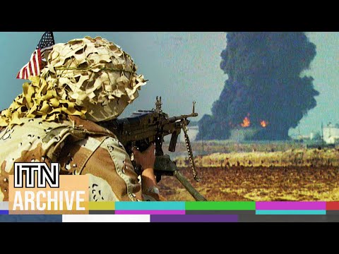 Gulf War Raw Footage - US Forces on Patrol in Khafji | Operation Desert Storm (1991)