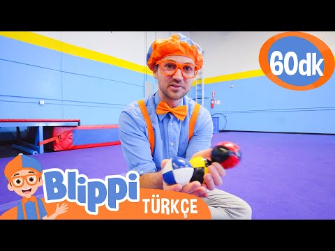 Blippi Sirk Numaraları Öğreniyor - Kapalı Trambolin ve Hulahup | Blippi Türkçe