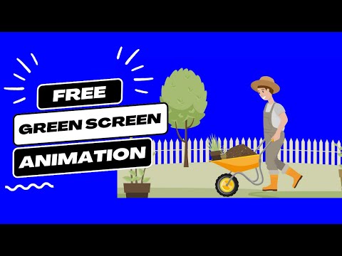 Gardener garden spring animation - free to use animation - green screen