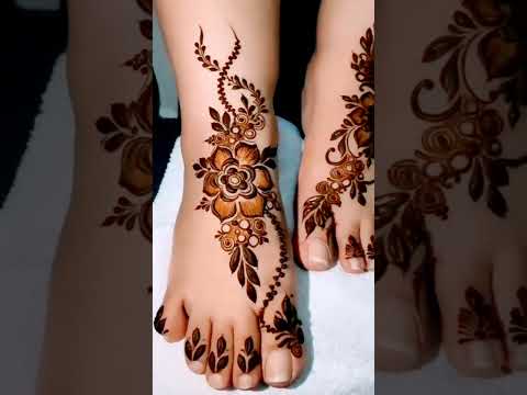 Simple leg mehndi design for beautiful 😍 #music #dj #shorts #shortsfeed #shortsviral #mehndi #youtub