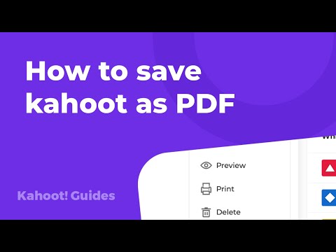 How to Save a Kahoot as a PDF – Step-by-Step Guide