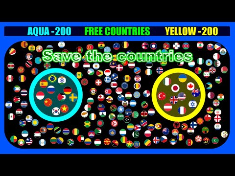 Which country do you want to save? ~200 countries marble race~  in Algodoo | Marble Factory