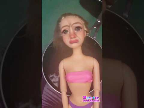 Rapunzel hair restoration 🎀 Doll hair salon - conditioner, boil wash, brush 💇‍♀️ Barbie beauty hacks