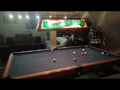 I shoot some Pool with a couple of my friends, and make a nice shot at the end.