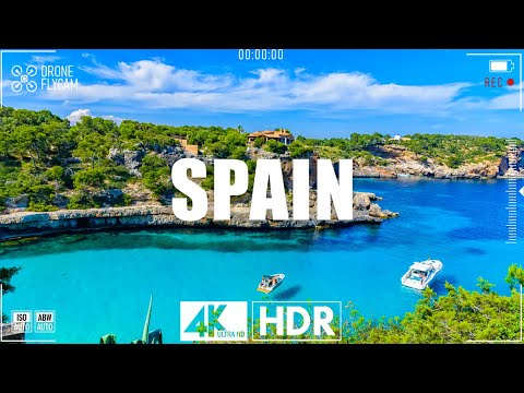 Flying Over Spain with Flycam (4K UHD) - Relaxing Music & Beautiful Nature Videos - 4K HDR