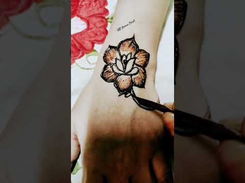 💕🌿👆Unique & 👆stylish rose flower mehndi design🌸🥀|#shorts #backside #youtube