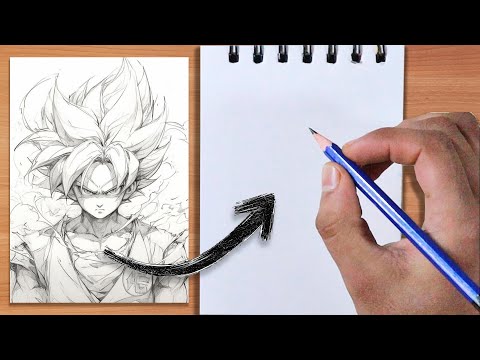 Goku drawing trending anime character drawing sketchbook tour