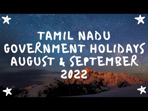 Government Holiday List August 2022 & September 2022 | Tamil Nadu Public Holidays