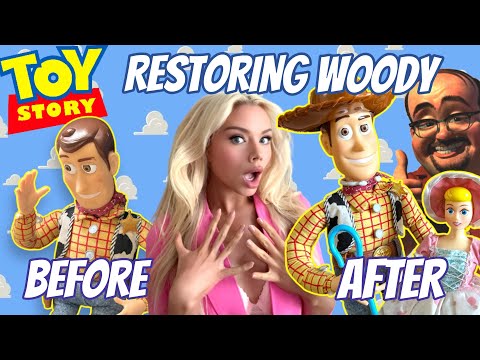 VINTAGE TOY RESTORATION! 1995 THINKWAY TOYS TOY STORY WOODY DOLL! HOW TO RESTORE WOODY! FIXING WOODY