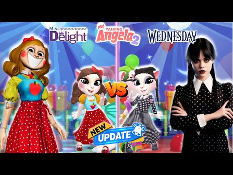 My Talking Angela'm 2 😍 || Miss Delight vs Wednesday || New Update New Episode || Cosplay