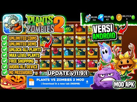 UPDATE‼️PLANTS VS ZOMBIES 2 MOD APK v11.9.1 TERBARU 2024!! UNLIMITED GEMS | UNLOCK ALL PLANTS