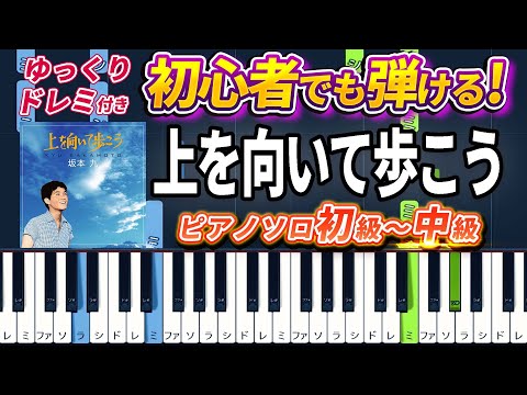 Sukiyaki (Ue o Muite Arukou) - Kyu Sakamoto - Easy Piano Tutorial【Piano Arrangement】