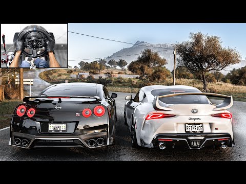 Nissan GTR R35 & Toyota GR Supra CONVOY | Forza Horizon 5 | Steering Wheel Gameplay