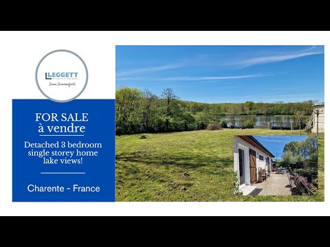 Property for sale in Charente, France affordable 3 bed bungalow with lake views