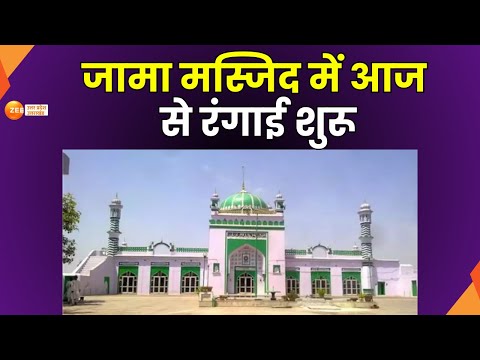 Sambhal : ASI की निगरानी में पुताई का काम शुरू, हाईकोर्ट ने दिया है आदेश | Jama Masjid |