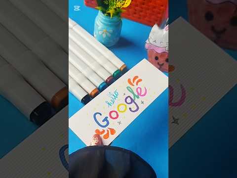 Google Lettering Art🌈 #google #lettering #artandcraft #shorts