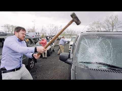 Car windows are surprisingly hard to break. (Traffic BTS)