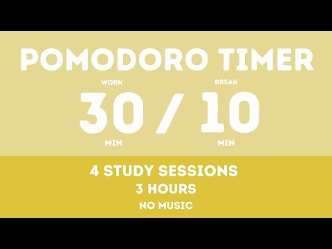 30 / 10  Pomodoro Timer - 3 hours study || No music - Study for dreams - Deep focus - Study timer