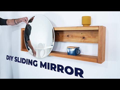 DIY Shelf with a Sliding Mirror