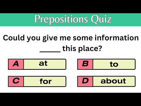 Preposition Quiz l Most Important Preposition l #grammarquiz #preposition