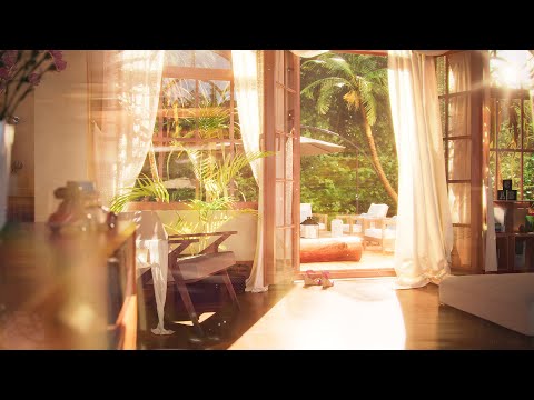 A Dreamy Sunny Garden With A Cool Breeze & Birdsong | Ambience For Relax Or Study | 4K