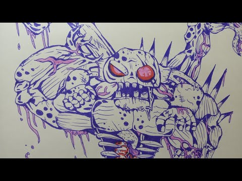 Mutant zombie drawing