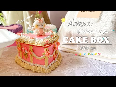 Making Fake cake 🍰 box / diy decorative box 🧋/ unboxing new printer / clay & resin process