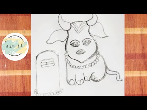 Nandi maharaj easy drawing | Shiva drawing for beginners | easy sketch