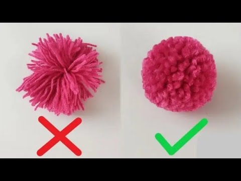 Super Easy Pom Pom Making Ideas With Fingers - Hand Embroidery Easy Trick- Woolen Flower Making