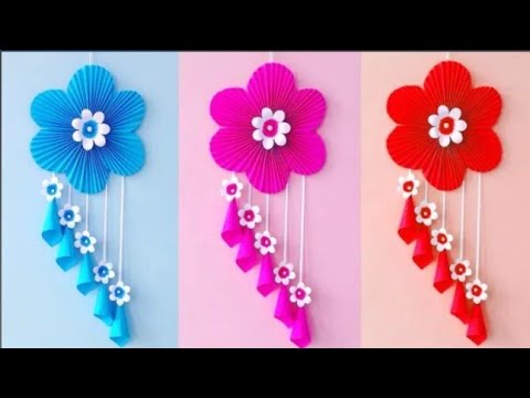 White Paper Flower Wall Hanging / Home Decoration / A4 Sheet Craft / Diy Wall Decor / School Craft