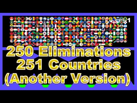 [Another version] 250 times eliminations & 251 countries marble race in Algodoo | Marble Factory