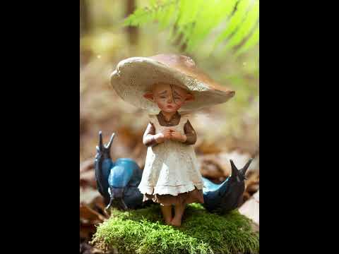 The Little Mushroom Girl (Air dry clay sculpture)