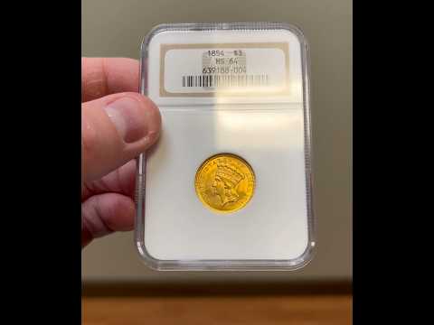 Exceptional 1854 $3 Gold ~ NGC MS64