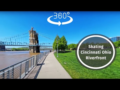 #360 Views of Cincinnati Scenic Riverfront While Rollerblading