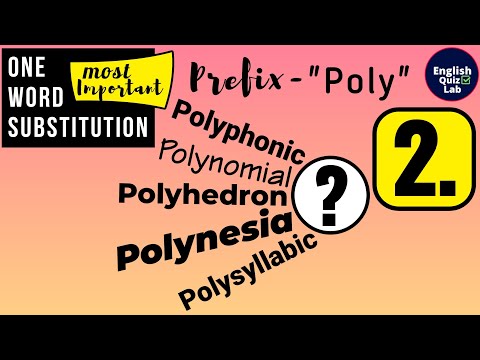 Prefix  'poly' -2 | Important Vocabulary