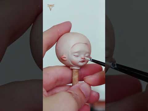 Polymer clay art doll tutorial | head sculpting and painting