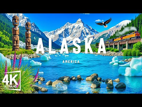 FLYING OVER ALASKA 4K  - Relaxing Music With Nature Video For Stress Relief - 4K Vifdeo Ultra HD