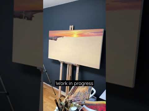 Work in Progress 🎨 - #oilpainting #paintingtutorial #painting #goldenhour #artist