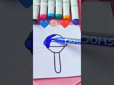 Creative Art ❤️🍭💙 #satisfying #creativeart #mixemojiart #shorts