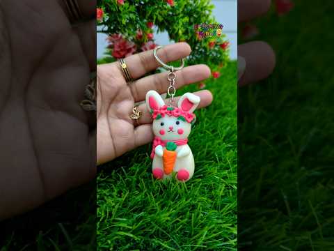 Tried First Time With Home Made Clay🥰🐰🥕Cute Bunny Keychain  Making With Home Made Airdry Clay🫰🐰🥰💃💃