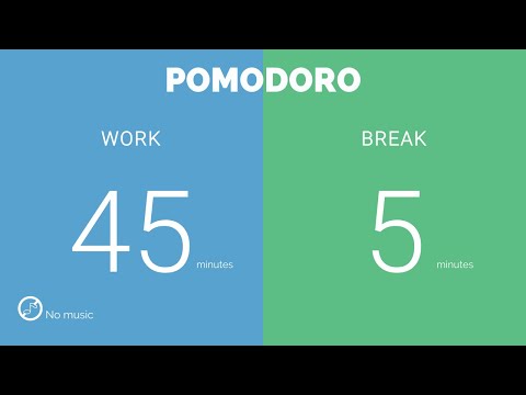 45 / 5  Pomodoro Timer || No music - Study for dreams - Deep focus - Study timer