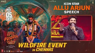 Allu Arjun Tamil Speech at Pushpa 2 The Rule Wild Fire Event | Sukumar | Rashmika Mandanna