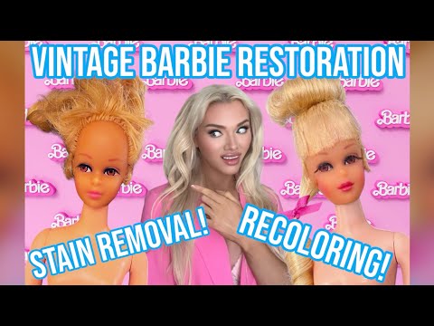 VINTAGE BARBIE RESTORATION TUTORIAL! STAIN REMOVAL ON BARBIE VINYL! HOW TO RECOLOR BARBIE VINYL!