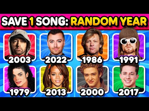 Save One Song 🤩 RANDOM YEAR (6 Songs) | Music Quiz Challenge