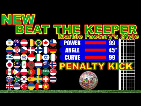 Beat the keeper #1 [Penalty Kick] ~Marble Factory's Style~ ~48 countries race#21~in Algodoo