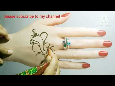 Ganesh chaturthi mehndi design/Ganesh chaturthi 2023//please subscribe to my channel#mehndi #trick