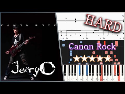 Canon Rock - JerryC - Hard Piano Tutorial + Sheets【Piano Arrangement】