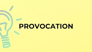 What is the meaning of the word PROVOCATION?